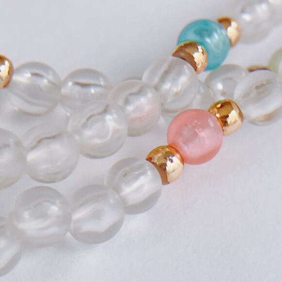 VTG 1960s Mid Century Necklace Multi Strand Pastel Beaded - Picture 6 of 11